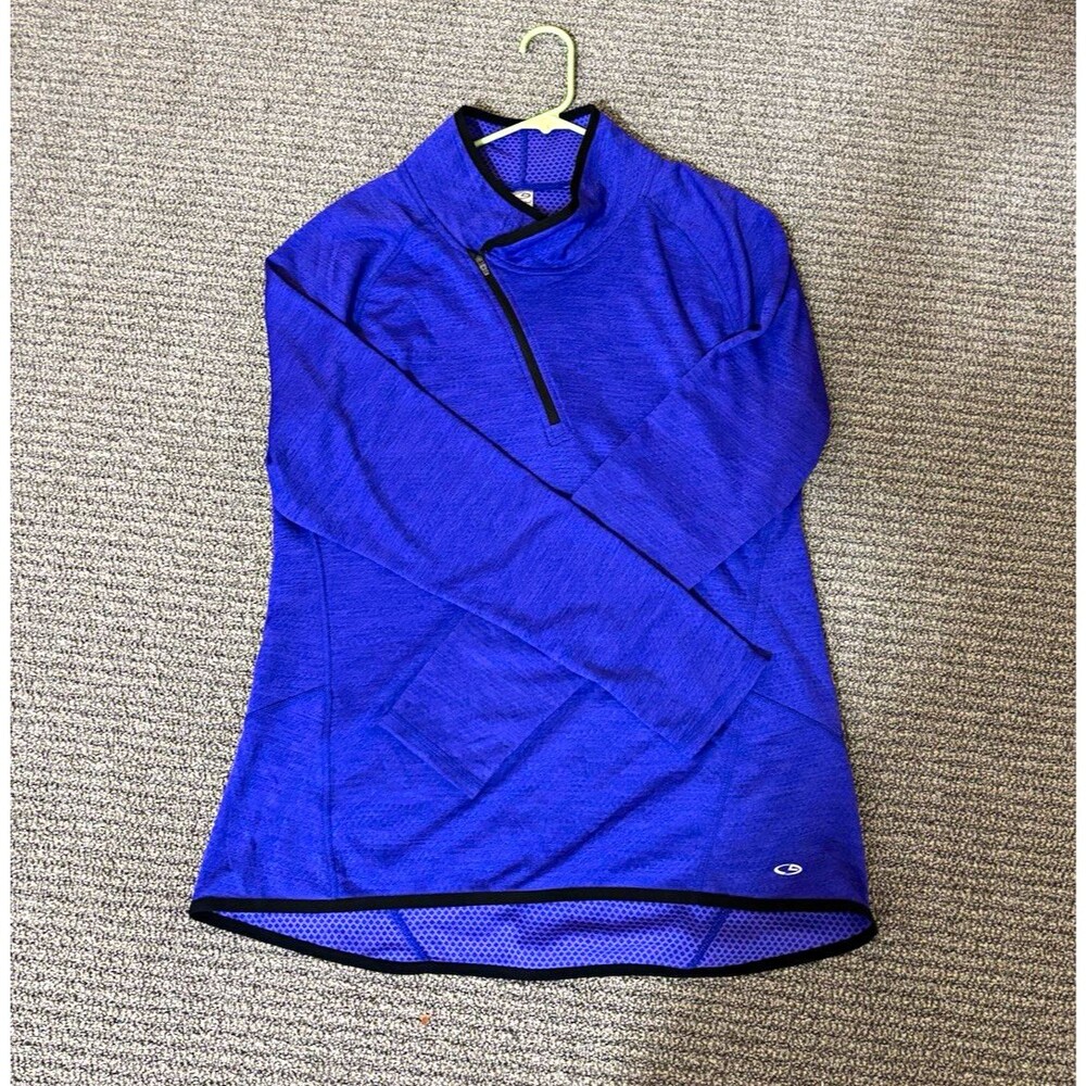Champion Duo Dry Women's Purple 1/4 Zip Mock Neck Long Sleeve Pullover XL